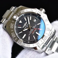Breitling-Avenger II GMT A3239011 SS/SS Black GF V2 A2836