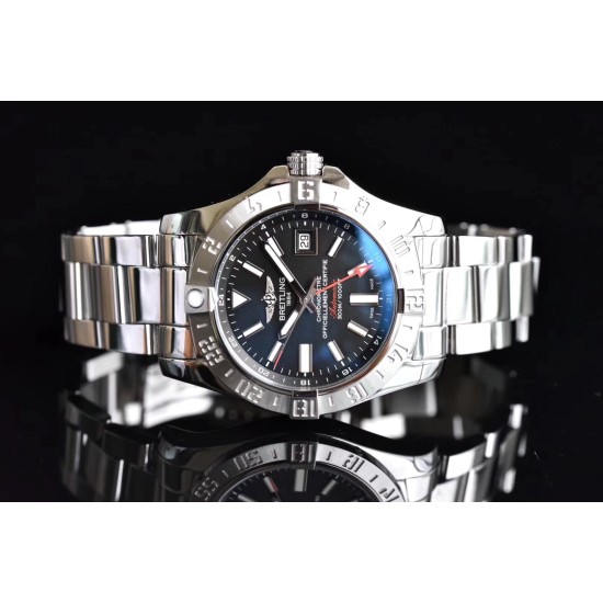 Breitling-Avenger II GMT A3239011 SS/SS Black GF V2 A2836