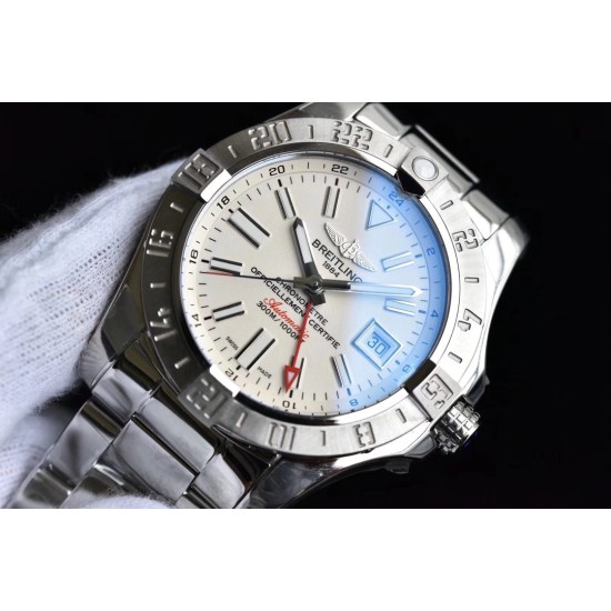 Breitling-Avenger II GMT A3239011 SS/SS White GF V2 A2836