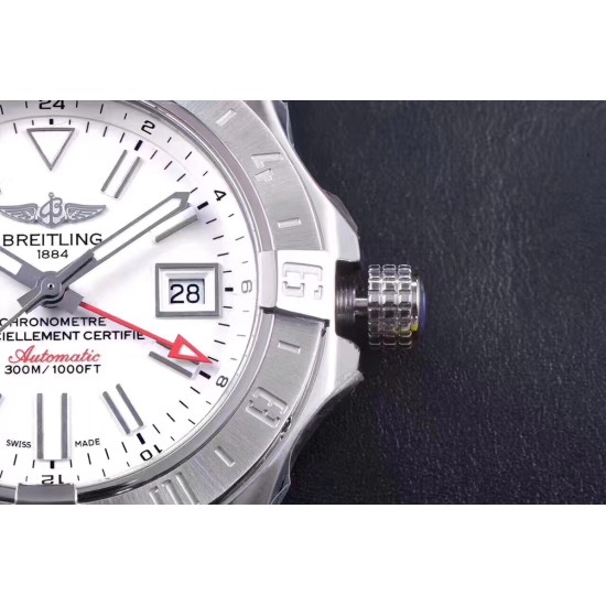Breitling-Avenger II GMT A3239011 SS/RU White GF V2 A2836