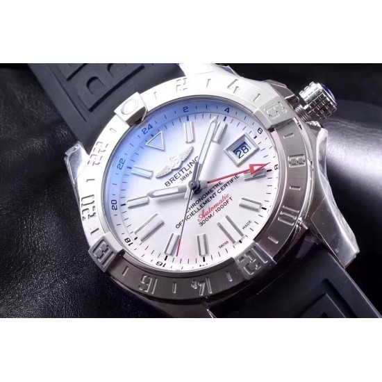 Breitling-Avenger II GMT A3239011 SS/RU White GF V2 A2836