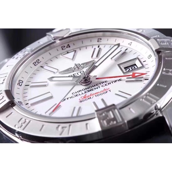 Breitling-Avenger II GMT A3239011 SS/RU White GF V2 A2836