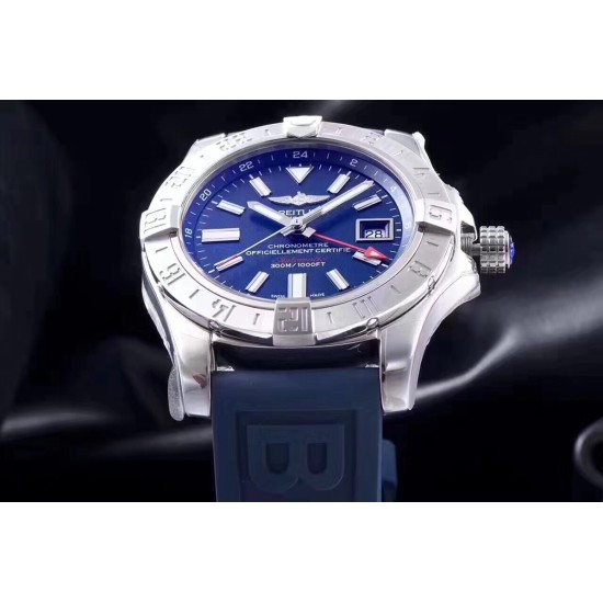Breitling-Avenger II GMT A3239011 SS/RU Blue GF V2 A2836