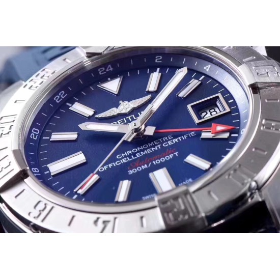 Breitling-Avenger II GMT A3239011 SS/RU Blue GF V2 A2836