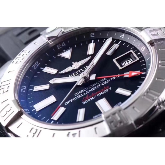 Breitling-Avenger II GMT A3239011 SS/RU Blue GF V2 A2836