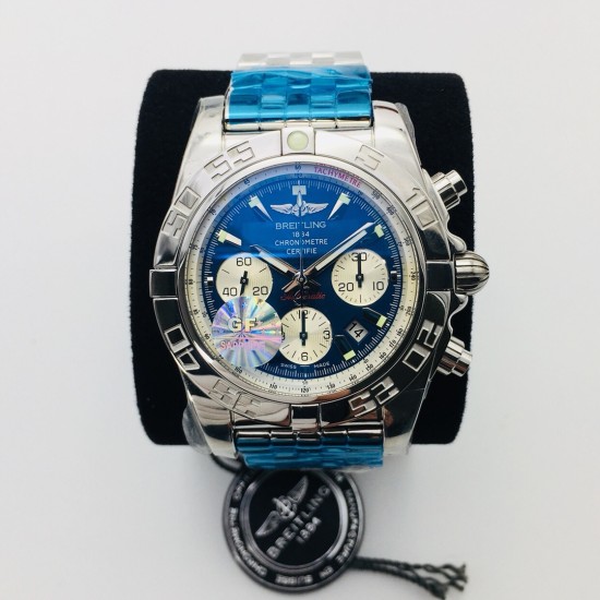Breitling-Avenger II Chronograph 43mm SS/SS Blue GF A7750