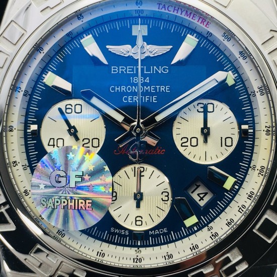Breitling-Avenger II Chronograph 43mm SS/SS Blue GF A7750