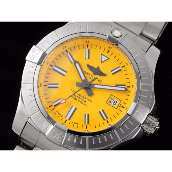 Breitling-Avenger 43mm SS/SS Yellow/Stk TF A2824