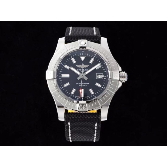 Breitling-Avenger 43mm SS/NY Black/Stk TF A2824