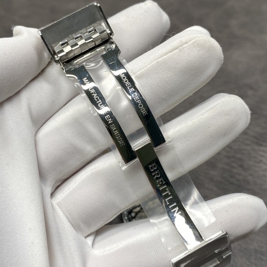 Breitling-Navitimer B01 Chronograph SS/SS Wht/Blk GF A7750 Mod