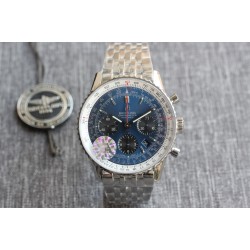 Breitling-Navitimer B01 Chronograph SS/SS Blue/Blk TA A7750 Mod