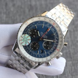 Breitling-Navitimer B01 Chronograph SS/SS Blue/Blk TA A7750 Mod