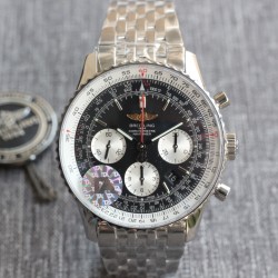 Breitling-Navitimer B01 Chronograph SS/SS Blk/Wht TA A7750 Mod