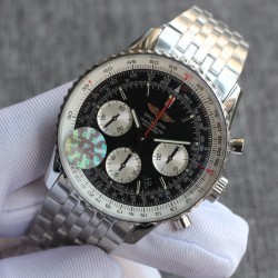 Breitling-Navitimer B01 Chronograph SS/SS Blk/Wht TA A7750 Mod