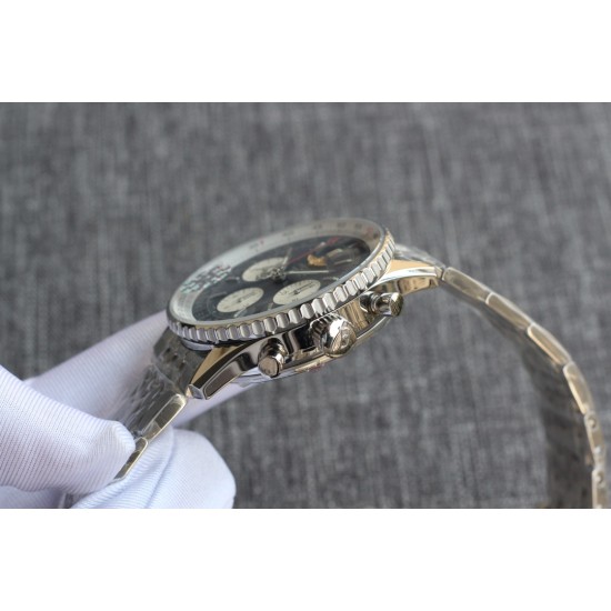 Breitling-Navitimer B01 Chronograph SS/SS Blk/Wht TA A7750 Mod