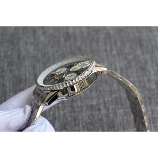 Breitling-Navitimer B01 Chronograph SS/SS Blk/Wht TA A7750 Mod