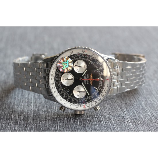 Breitling-Navitimer B01 Chronograph SS/SS Blk/Wht TA A7750 Mod