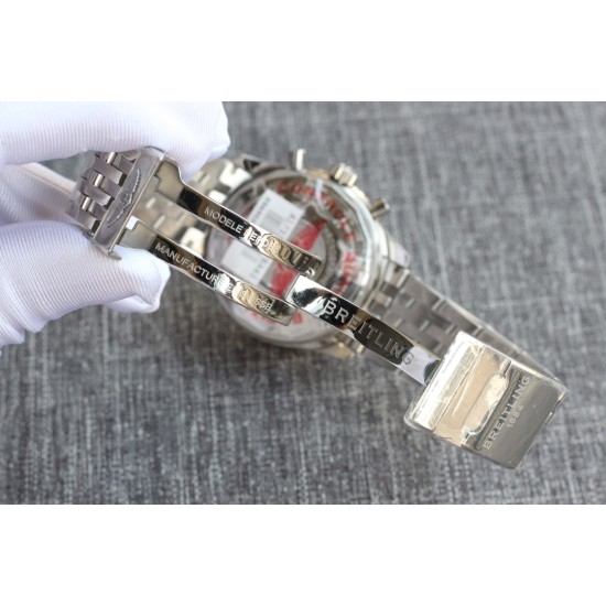 Breitling-Navitimer B01 Chronograph SS/SS Blk/Wht TA A7750 Mod