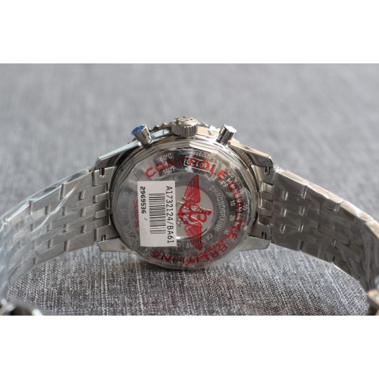 Breitling-Navitimer B01 Chronograph SS/SS Blk/Wht TA A7750 Mod