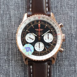 Breitling-Navitimer B01 Chronograph RG/LE Blk/Wht TA A7750 Mod