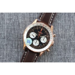 Breitling-Navitimer B01 Chronograph RG/LE Blk/Wht TA A7750 Mod
