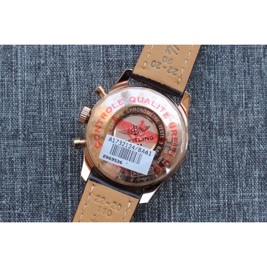 Breitling-Navitimer B01 Chronograph RG/LE Blk/Wht TA A7750 Mod