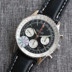 Breitling-Navitimer B01 Chronograph SS/LE Blk/Wht TA A7750 Mod