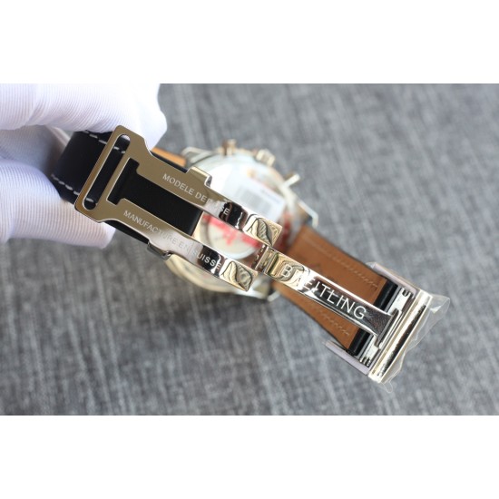 Breitling-Navitimer B01 Chronograph SS/LE Blk/Wht TA A7750 Mod