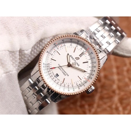 Breitling-Navitimer 1 38mm RG/SS White KOR Swiss SW200