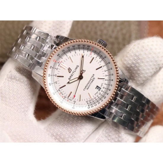 Breitling-Navitimer 1 38mm RG/SS White KOR Swiss SW200
