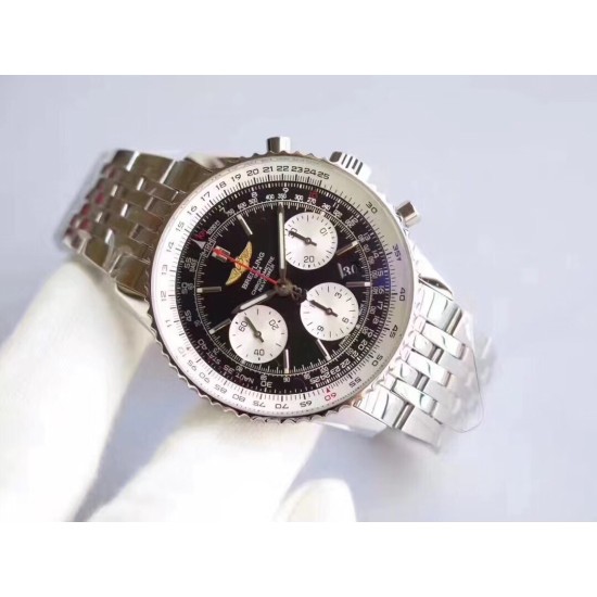 Breitling-Navitimer B01 Chronograph SS/SS Black Dial JF Asian B01
