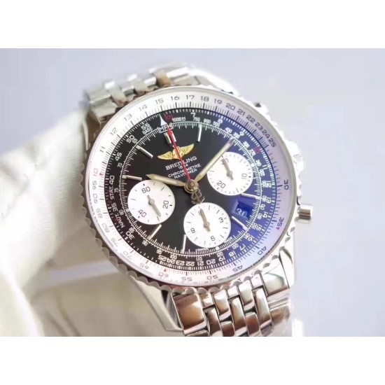 Breitling-Navitimer B01 Chronograph SS/SS Black Dial JF Asian B01