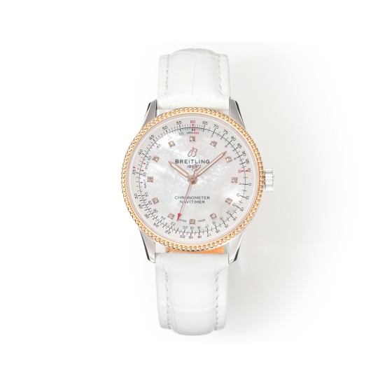 Breitling-Navitimer 1 35mm Date RG/LE White Dial BLS A2824