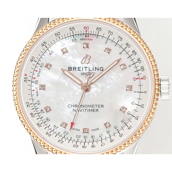 Breitling-Navitimer 1 35mm Date RG/LE White Dial BLS A2824