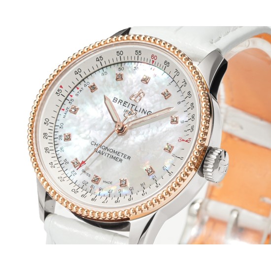 Breitling-Navitimer 1 35mm Date RG/LE White Dial BLS A2824