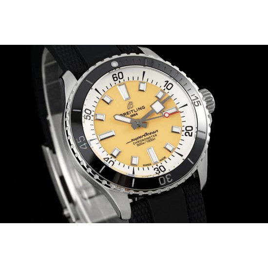 Breitling-Superocean 42mm SS/RU Yellow Dial BLSF A2824