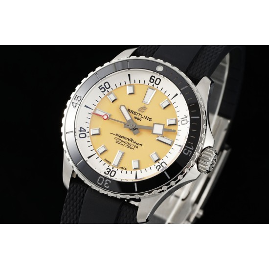 Breitling-Superocean 42mm SS/RU Yellow Dial BLSF A2824