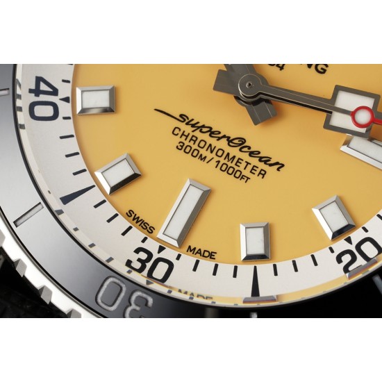 Breitling-Superocean 42mm SS/RU Yellow Dial BLSF A2824