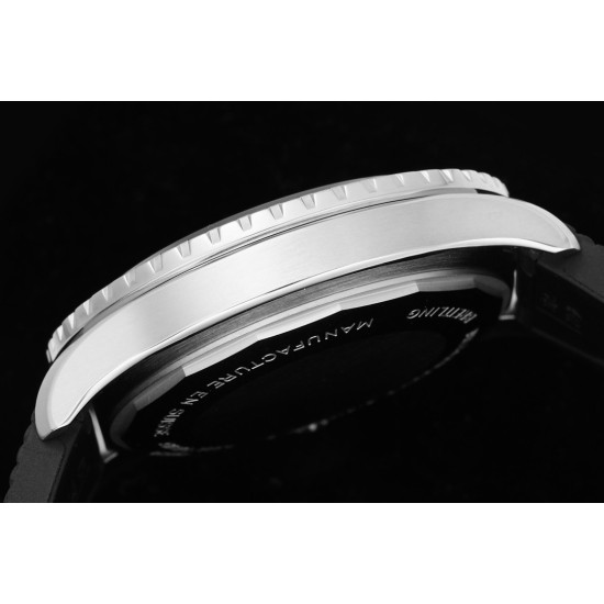 Breitling-Superocean 42mm Black Bezel SS/RU on Black BLSF A2824