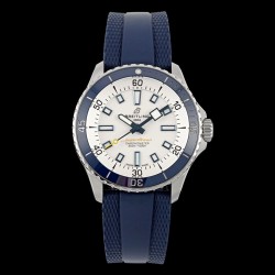 Breitling-Superocean 42mm Blue Bezel SS/RU White Dial BLSF A2824