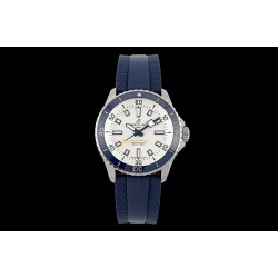 Breitling-Superocean 42mm Blue Bezel SS/RU White Dial BLSF A2824