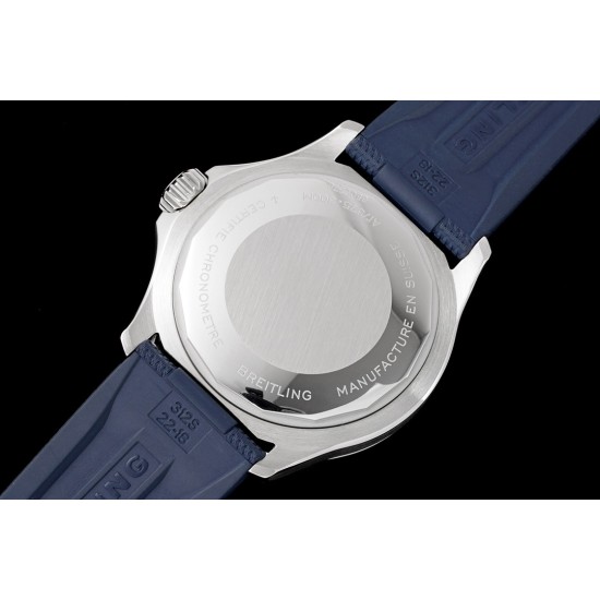 Breitling-Superocean 42mm Blue Bezel SS/RU White Dial BLSF A2824