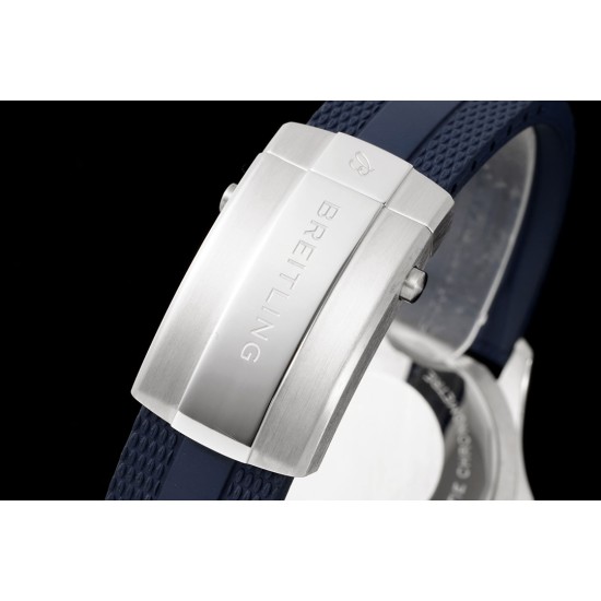 Breitling-Superocean 42mm Blue Bezel SS/RU White Dial BLSF A2824