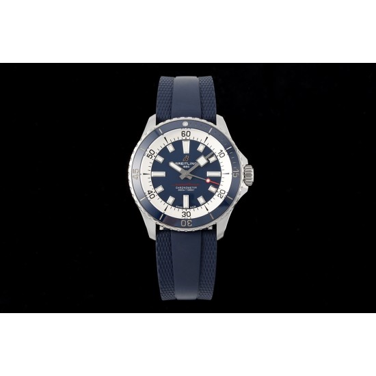 Breitling-Superocean 42mm Blue Bezel SS/RU Blue Dial BLSF A2824