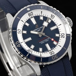 Breitling-Superocean 42mm Blue Bezel SS/RU Blue Dial BLSF A2824
