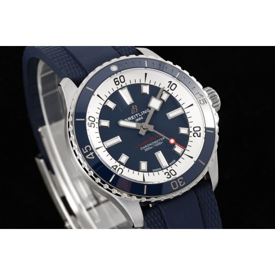 Breitling-Superocean 42mm Blue Bezel SS/RU Blue Dial BLSF A2824