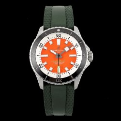 Breitling-Superocean 42mm Green Bezel SS/RU on orange BLSF A2824