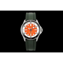 Breitling-Superocean 42mm Green Bezel SS/RU on orange BLSF A2824