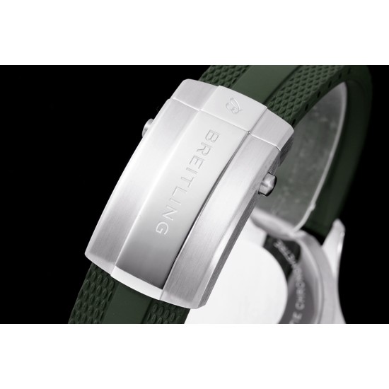 Breitling-Superocean 42mm Green Bezel SS/RU on orange BLSF A2824