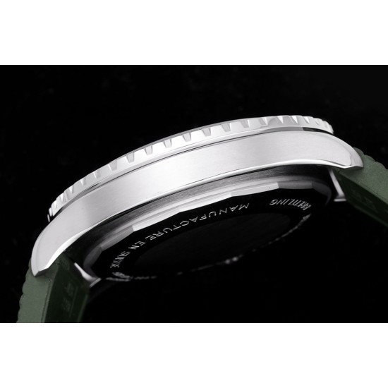 Breitling-Superocean 42mm Green Bezel SS/RU on orange BLSF A2824